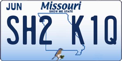 MO license plate SH2K1Q
