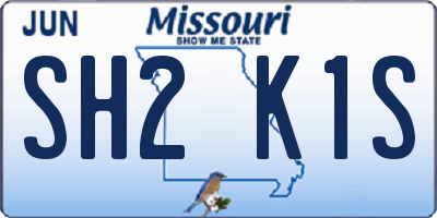 MO license plate SH2K1S