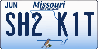 MO license plate SH2K1T