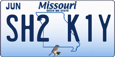 MO license plate SH2K1Y
