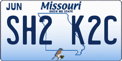 MO license plate SH2K2C
