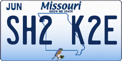 MO license plate SH2K2E