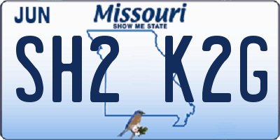 MO license plate SH2K2G