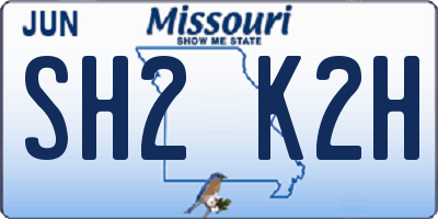 MO license plate SH2K2H