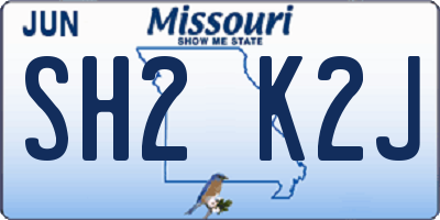 MO license plate SH2K2J