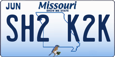 MO license plate SH2K2K
