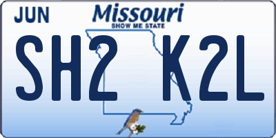 MO license plate SH2K2L