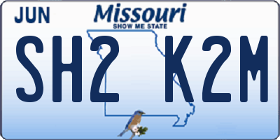 MO license plate SH2K2M