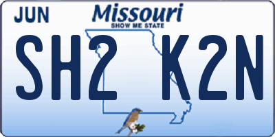 MO license plate SH2K2N