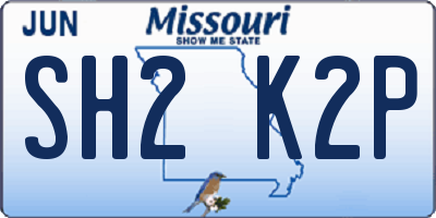 MO license plate SH2K2P