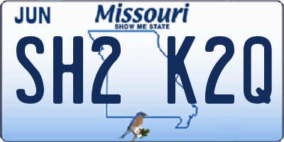 MO license plate SH2K2Q