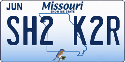 MO license plate SH2K2R