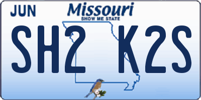 MO license plate SH2K2S