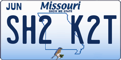 MO license plate SH2K2T