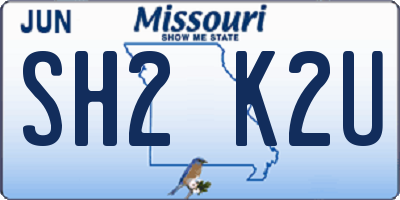 MO license plate SH2K2U