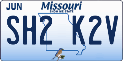 MO license plate SH2K2V
