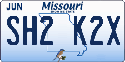 MO license plate SH2K2X
