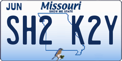 MO license plate SH2K2Y