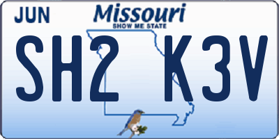 MO license plate SH2K3V