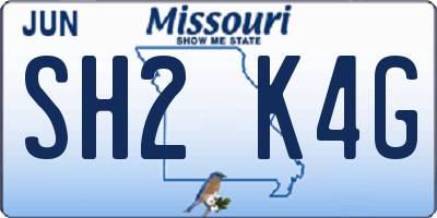 MO license plate SH2K4G