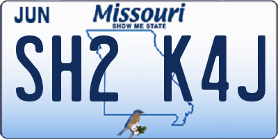 MO license plate SH2K4J