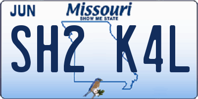 MO license plate SH2K4L
