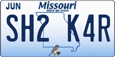 MO license plate SH2K4R