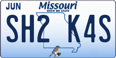 MO license plate SH2K4S