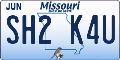 MO license plate SH2K4U