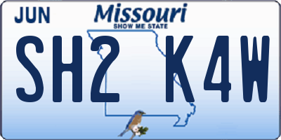 MO license plate SH2K4W