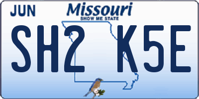 MO license plate SH2K5E