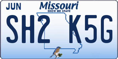 MO license plate SH2K5G