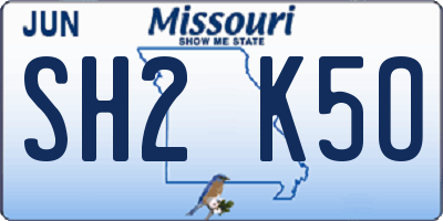 MO license plate SH2K5O