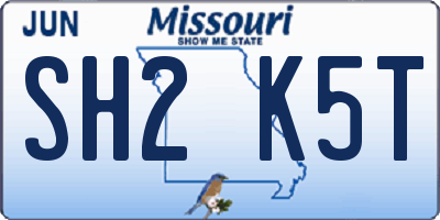 MO license plate SH2K5T