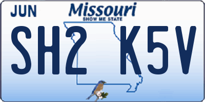 MO license plate SH2K5V