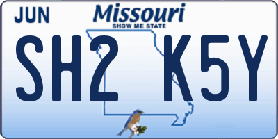 MO license plate SH2K5Y