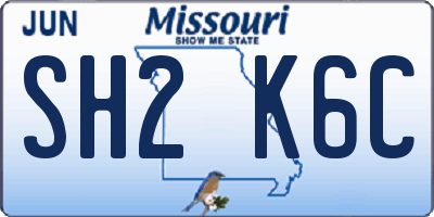 MO license plate SH2K6C