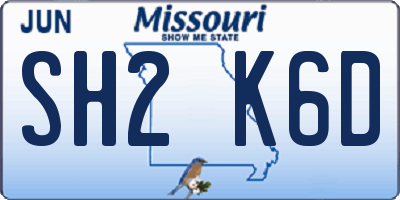 MO license plate SH2K6D