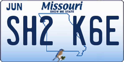 MO license plate SH2K6E