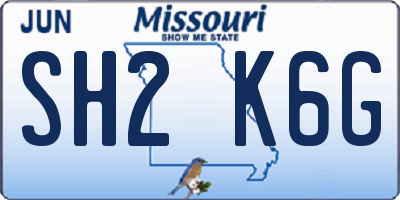 MO license plate SH2K6G