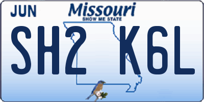MO license plate SH2K6L