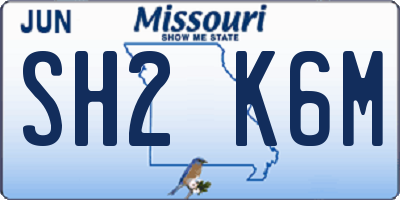 MO license plate SH2K6M