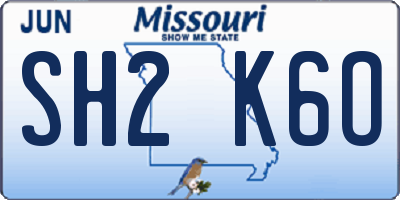 MO license plate SH2K6O