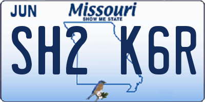 MO license plate SH2K6R