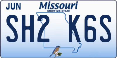 MO license plate SH2K6S