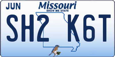 MO license plate SH2K6T
