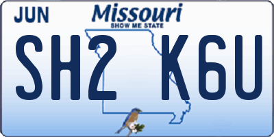 MO license plate SH2K6U