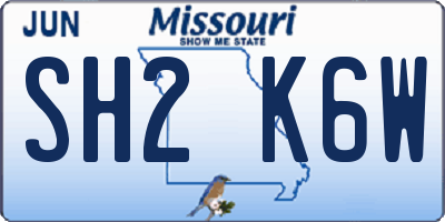 MO license plate SH2K6W
