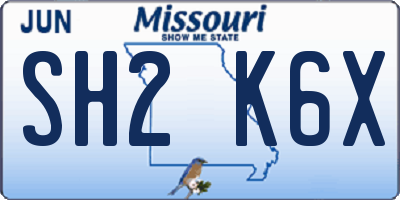 MO license plate SH2K6X