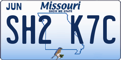 MO license plate SH2K7C